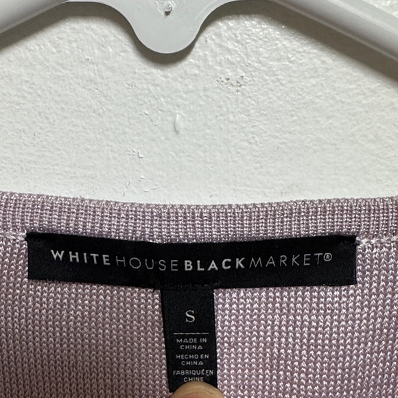 White House Black Market Sparkling Lilac Drape Neck Blouse - Picture 2 of 5